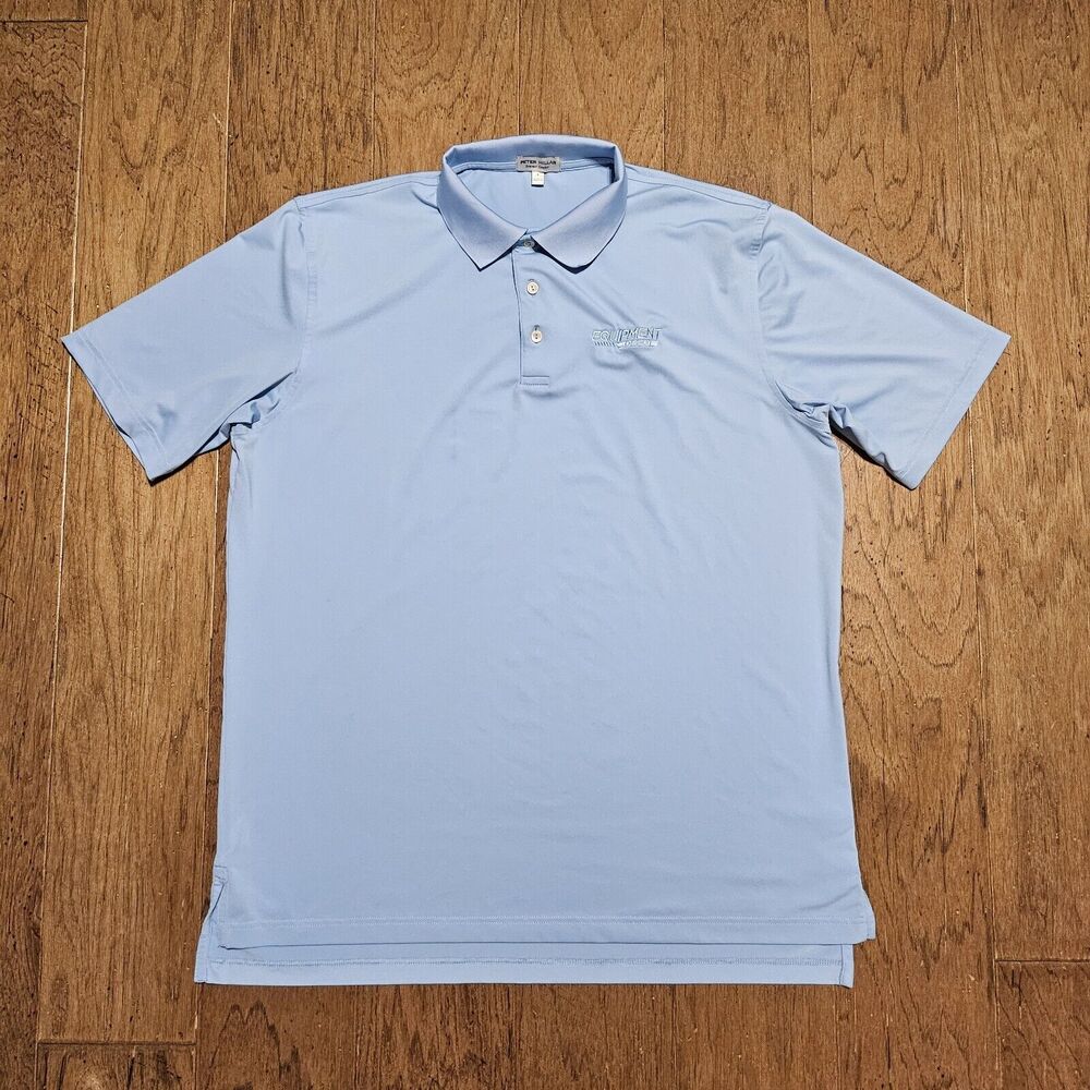 Peter Millar Polo Shirt Mens Large Blue Summer Comfort Performance Golf